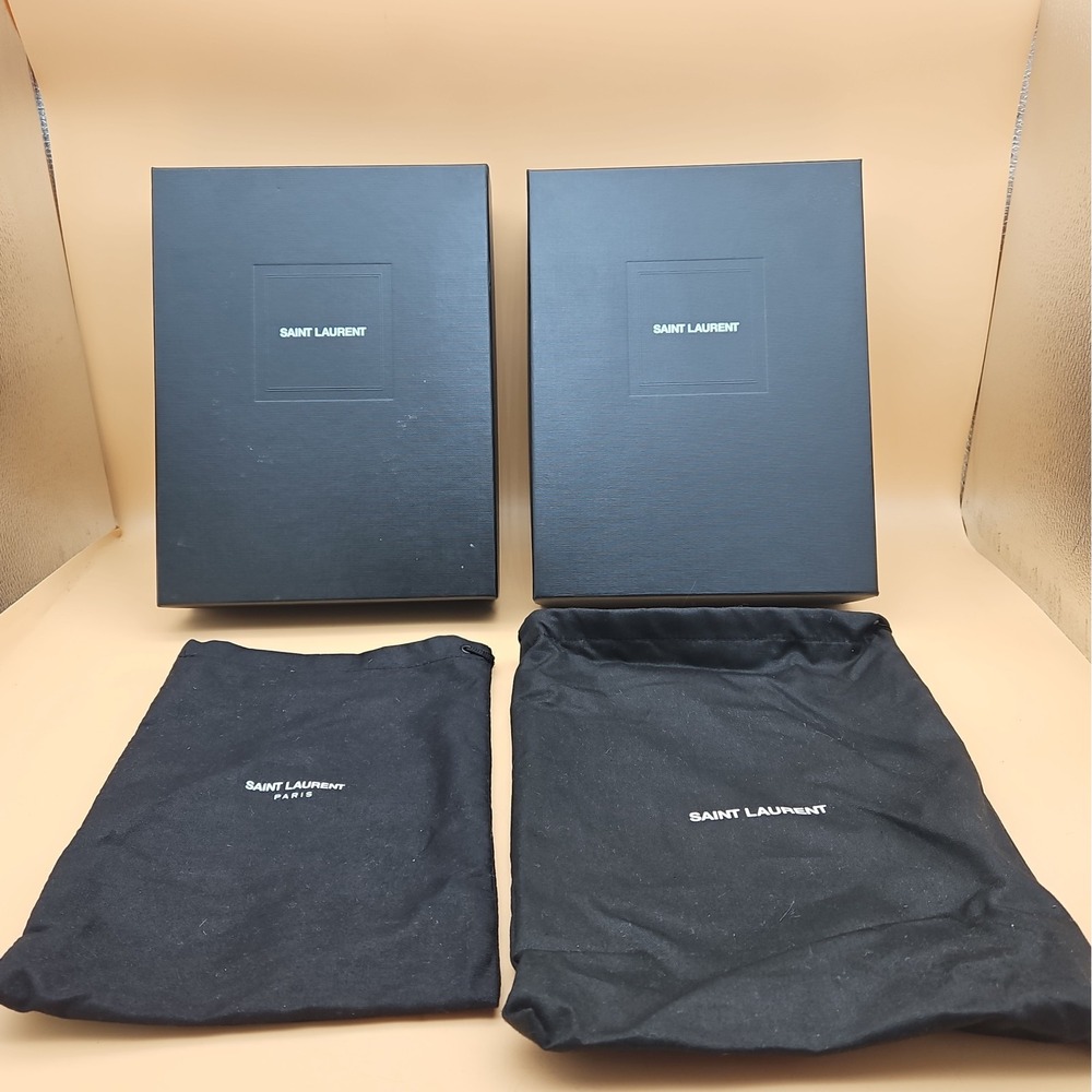 Lot Of Saint Laurent Packaging 2 Boxes 2 Bags Designer Black